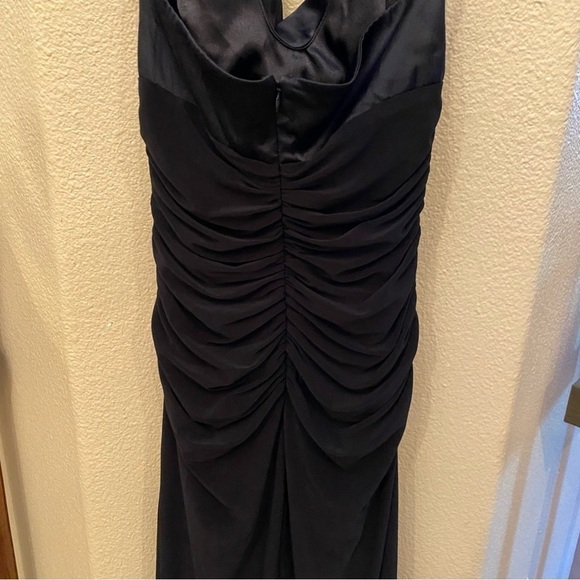 Vtg LAUNDRY Women Black Halter Y2K Maxi Ruched Party Dress Size 6-Made in USA - Picture 7 of 10